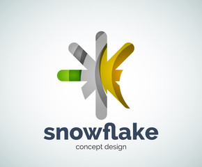 Vector Christmas snowflake logo template