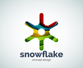 Vector Christmas snowflake logo template