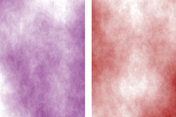 Illustration of a purple and red divided white smoky background