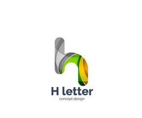 Abstract H geometric letter logo template