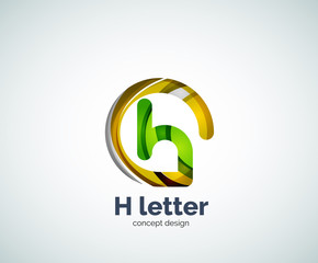 Abstract H geometric letter logo template