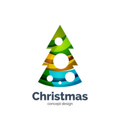 Vector abstract geometric Christmas tree icon