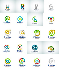 Vector set of web letter logo icons