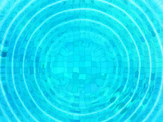 Blue tile background with concentric water ripples