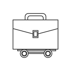suitcase wheel bag business travel proffesional icon. Flat and isolated design. Vector illustration