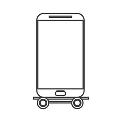 smartphone wheel gadget device technology virtual  icon. Flat and isolated design. Vector illustration