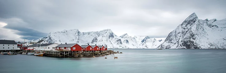 Selbstklebende Fototapeten Skandinavien Fischerdorf  © forcdan