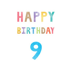 Happy 9th birthday anniversary card