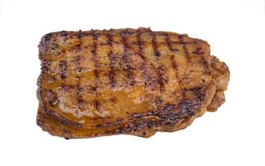 Spicy Grilled chicken steak isolated on the white background with clipping path