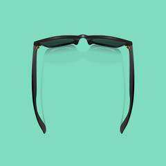 Sunglasses top view realistic vector illustration