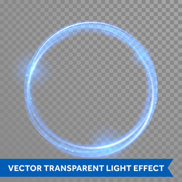 Vector Light Trail Circle. Glowing Fire Ring Trace