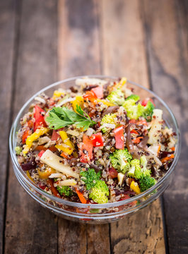 Fresh quinoa salad in the bowl