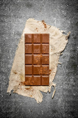 Chocolate on the old fabric.