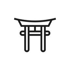 Japan architecture symbol icon on white background
