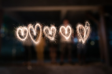 Light Painting Heart,Background blur