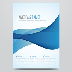 Flyer, brochure, poster, annual report, magazine cover vector template. Modern blue corporate design.