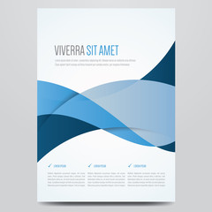 Flyer, brochure, poster, annual report, magazine cover vector template. Modern blue corporate design.