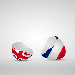 Cracked egg shell England and France
