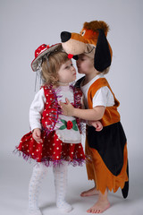 children playing role on carnival