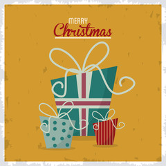 gift present vintage merry christmas decoration celebration icon. Colorful and grunge design. Vector illustration