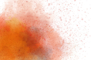 Colourful abstract powder explosion on a black background