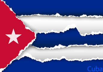 design flag cuba from torn papers with shadows