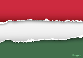 design flag hungary from torn papers with shadows