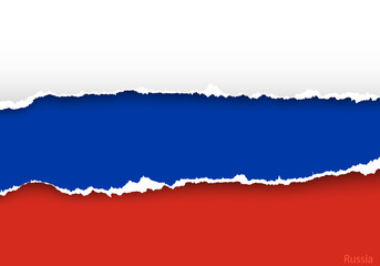 design flag russia from torn papers with shadows