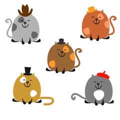 Модные коты в шляпах