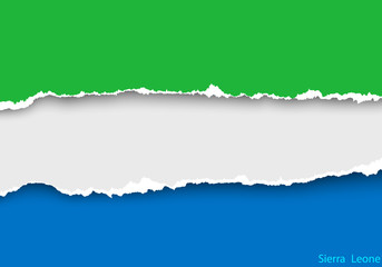 design flag sierra leone from torn papers with shadows
