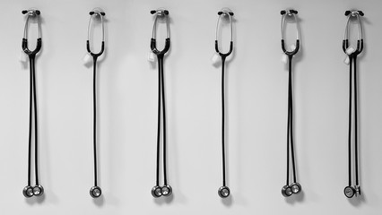 Stethoscopes on the wall (16:9)