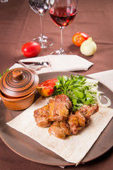 roast meat on plate