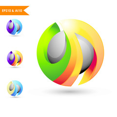 3D Sphere logo letter uA and Letter vA _v8