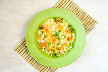 Couscous salad with fresh vegetables