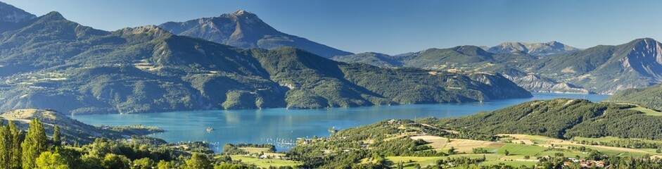 panorama of mountain lake in France