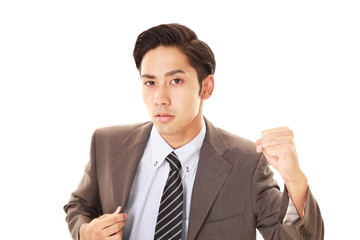 ガッツポーズのビジネスマン