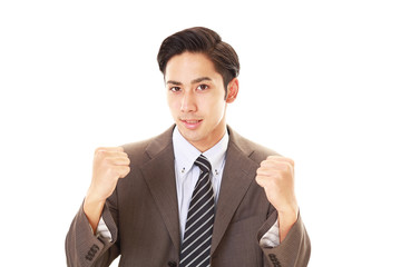 ガッツポーズのビジネスマン