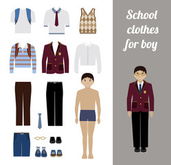 Create school boy kit with different uniforms