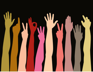 Fototapeta premium Hands of all races