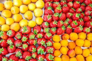 strawberries and peaches