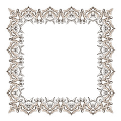 Gypsy ornamental frame. Vector square border