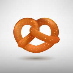 Realistic vector tasty pretzel