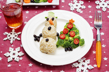 Christmas lunch with healthy kid's food