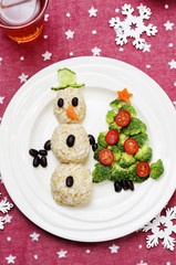 Christmas lunch with healthy kid's food