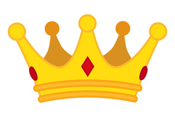Golden crown cartoon icon. Vector jewelry for monarch.