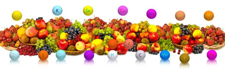 Image of many fruits close-up