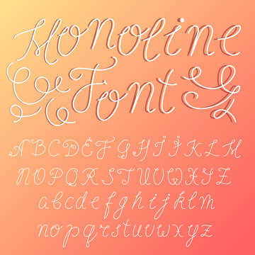Hand written / monoline font / typeface made by one line / modern font / cursive letters