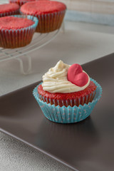  Cupcakes with red heart