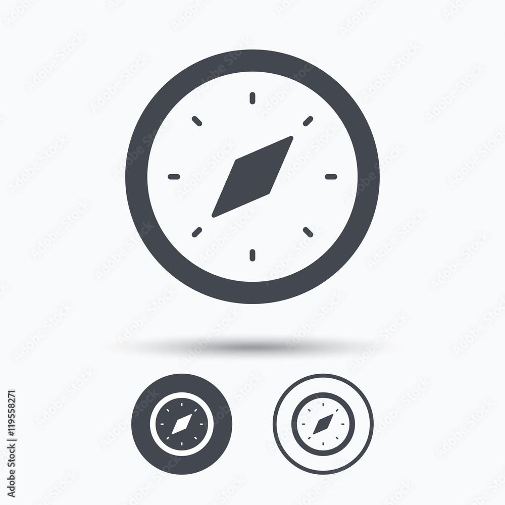 Poster compass icon. navigation device sign.