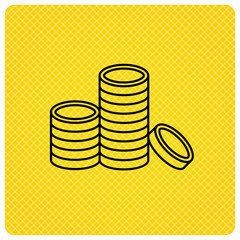 Coins icon. Cash money sign.